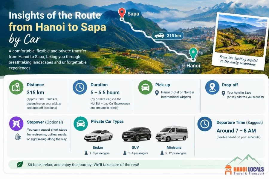 Hanoi to Sapa private car - Hanoi Locals