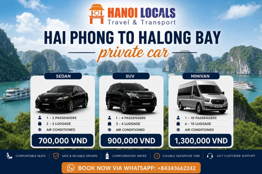 Hai Phong to Halong Bay private car - Hanoi Locals 