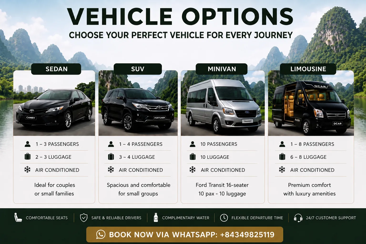 Vehicle Options - Hanoi Locals