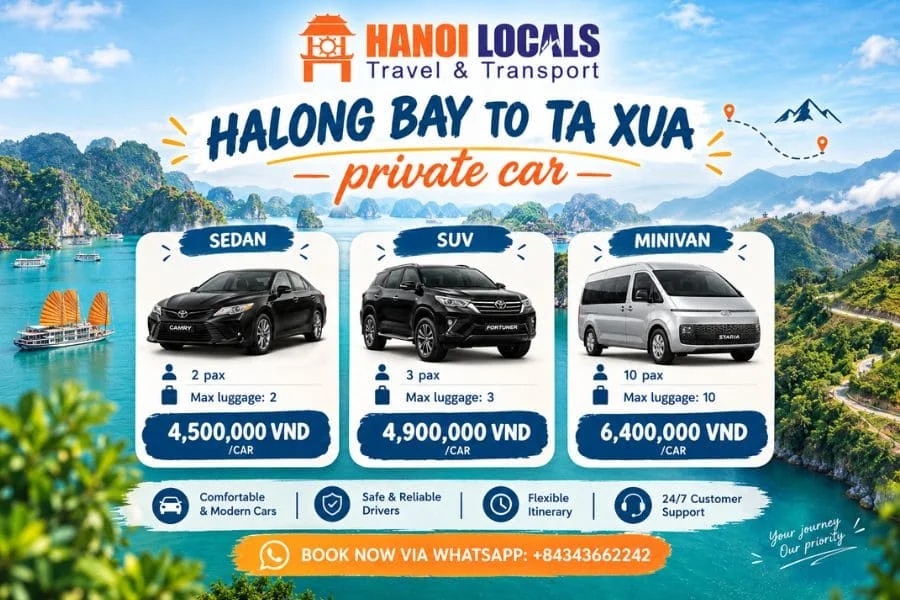 Halong Bay to Ta Xua private car - Hanoi Locals