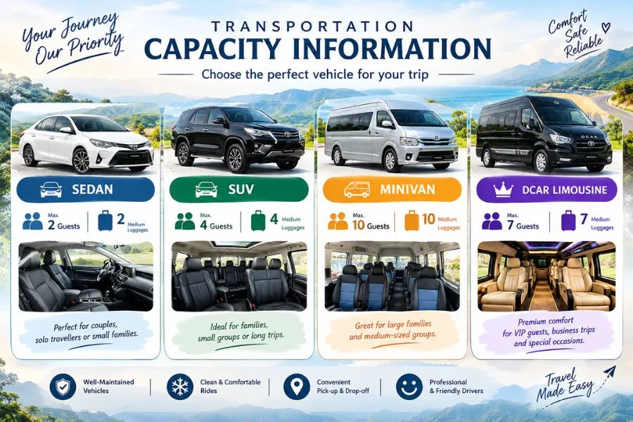 Vehicle Capacity Information - Hanoi Locals